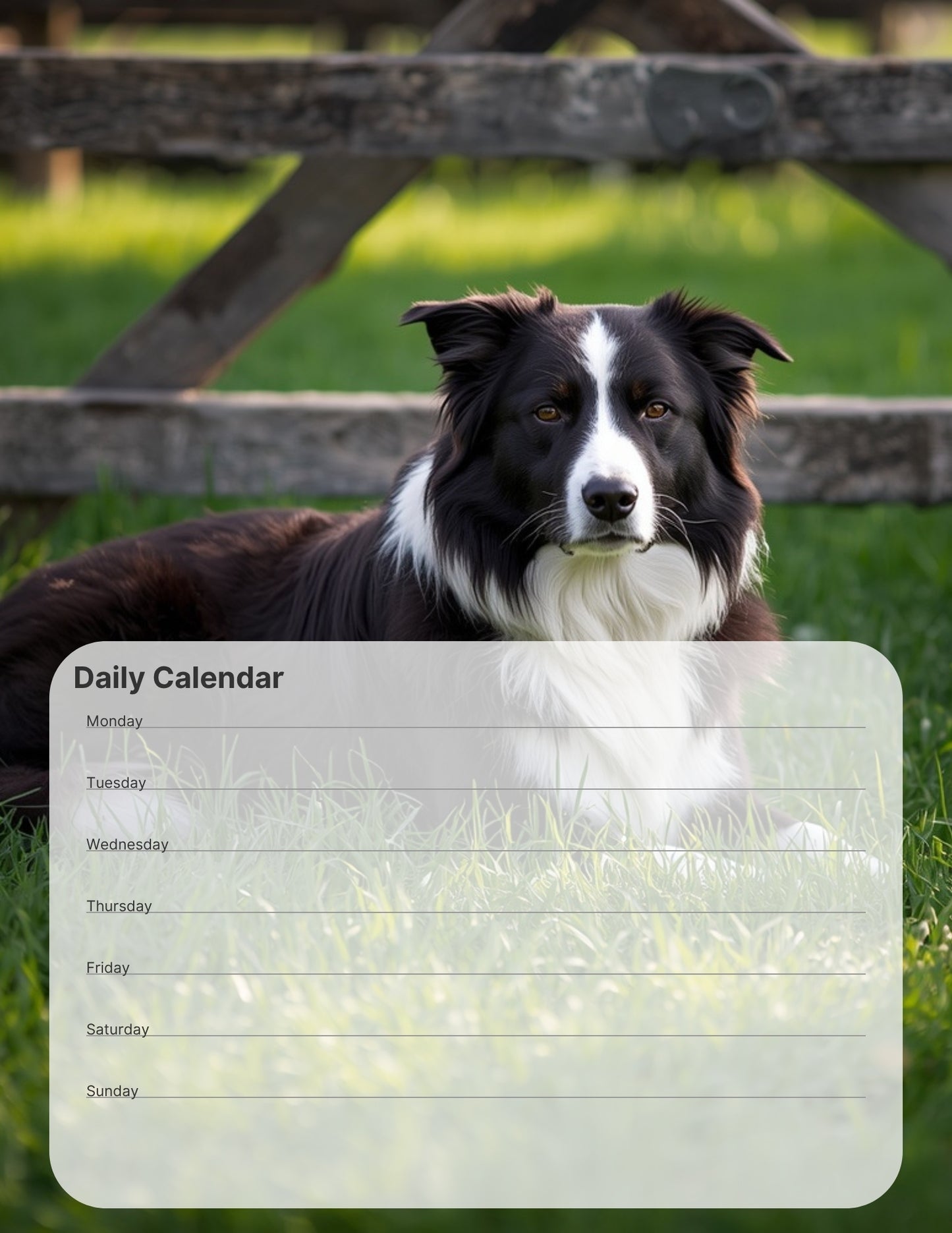 Border Collie Desktop Magnet/Memo Board