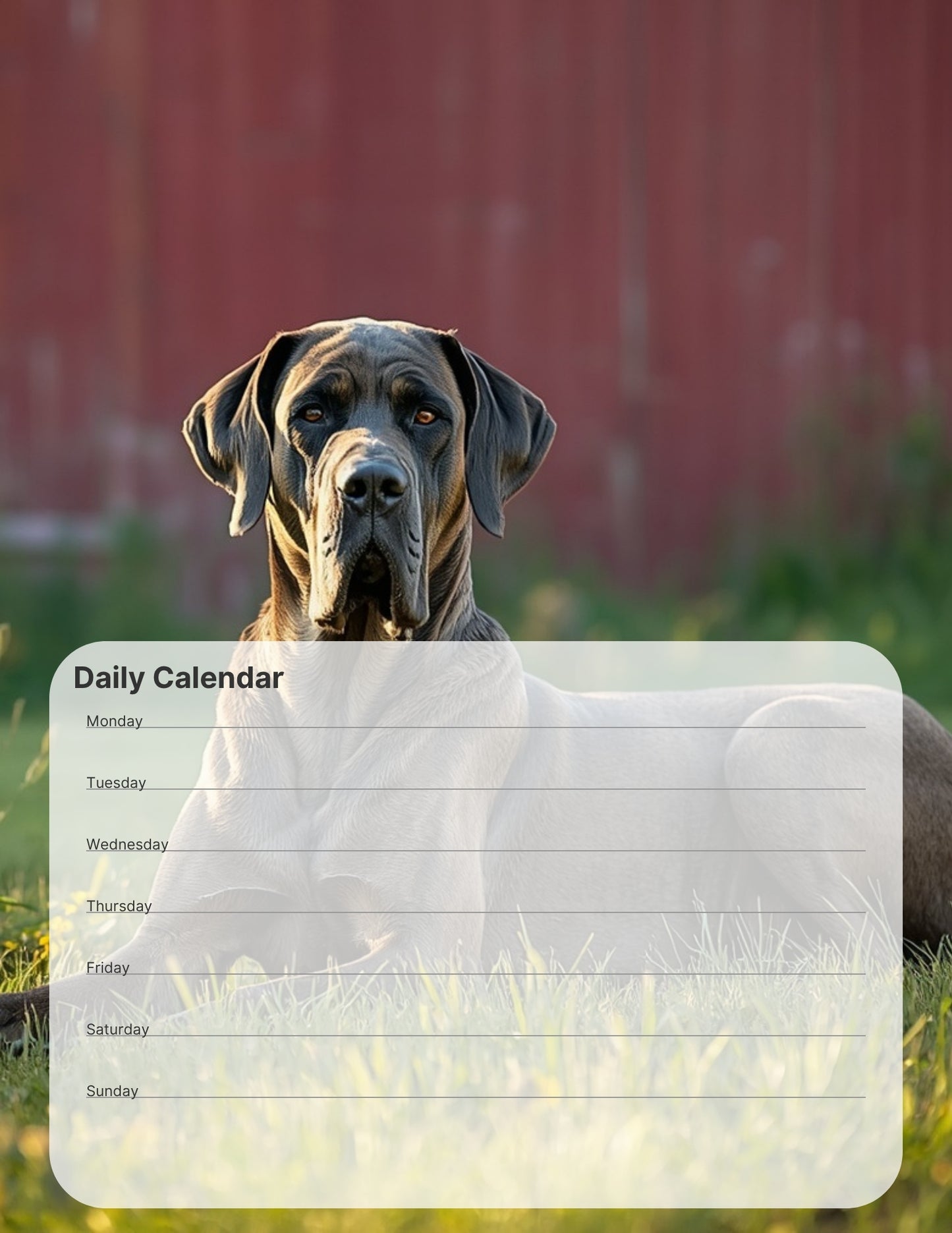 Great Dane Desktop Magnet/Memo Board