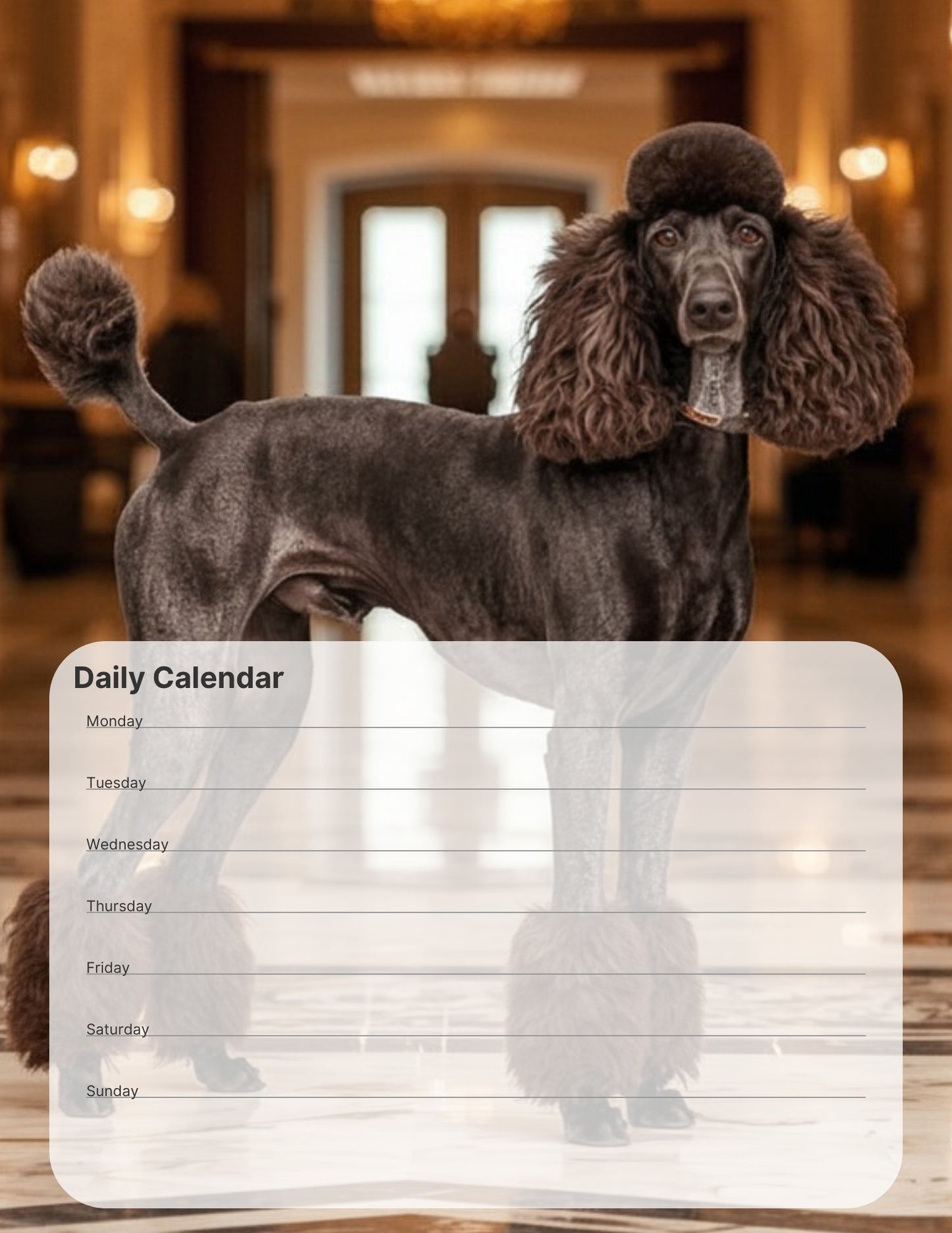Poodle Desktop Magnet/Memo Board
